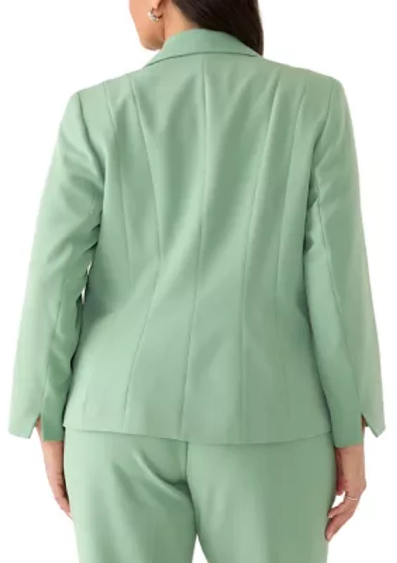 Plus One Button Slit Sleeve Jacket