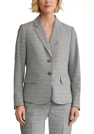 Women's Plaid 2 Button 3 Pocket Jacket