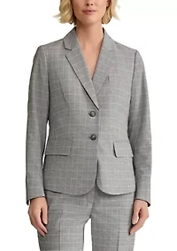 Women's Plaid 2 Button 3 Pocket Jacket