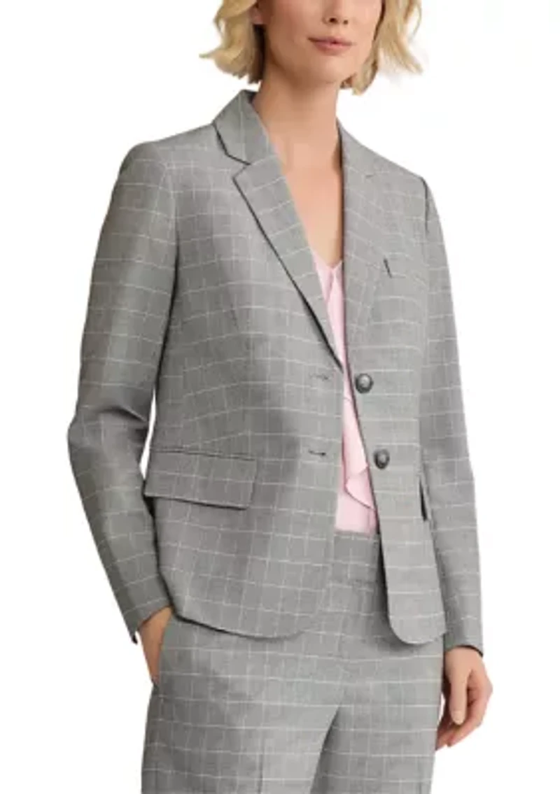 Women's Plaid 2 Button 3 Pocket Jacket