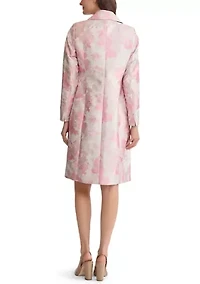 Women's Floral Jacquard 3 Button Topper Dress