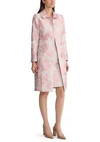 Women's Floral Jacquard 3 Button Topper Dress