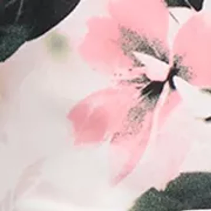 Women's Boatneck Floral Print Side Pleat Dress