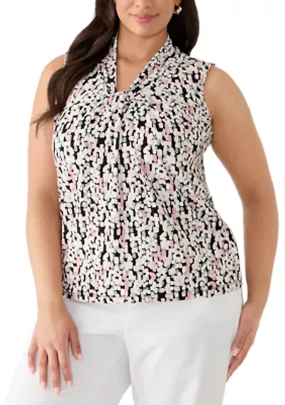 Women's Sleeveless Knot Front Blouse