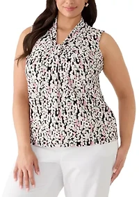 Women's Sleeveless Knot Front Blouse