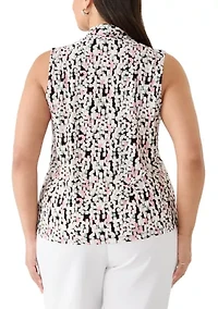 Women's Sleeveless Knot Front Blouse