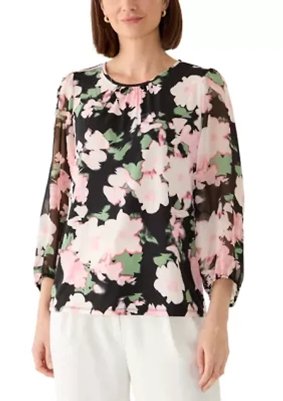Women's Floral Print Knit Top