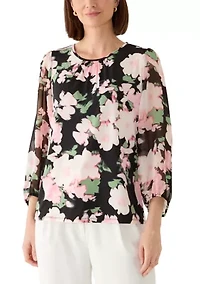 Women's Floral Print Knit Top