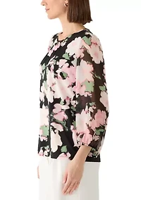 Women's Floral Print Knit Top