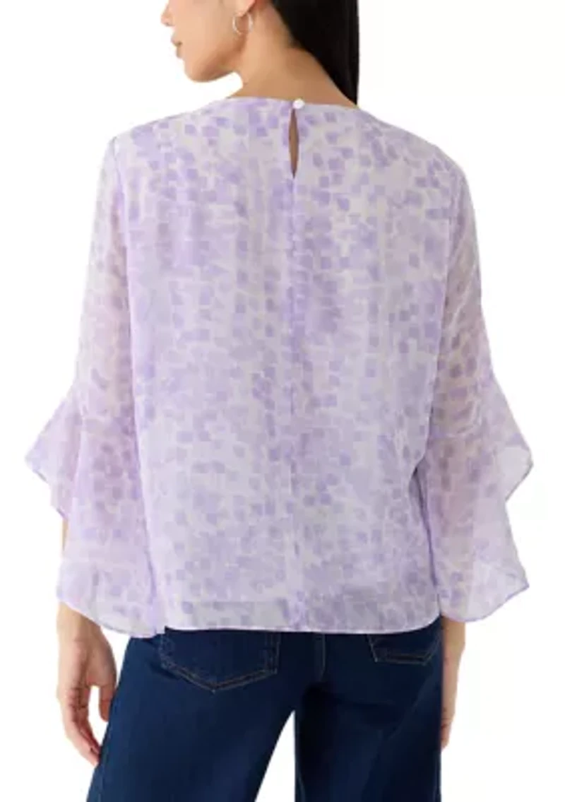 Petite Ruffle Sleeve Blouse