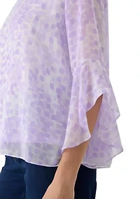 Petite Ruffle Sleeve Blouse