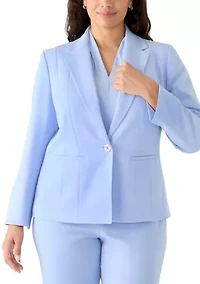 Plus One Button Panel Seamed Jacket