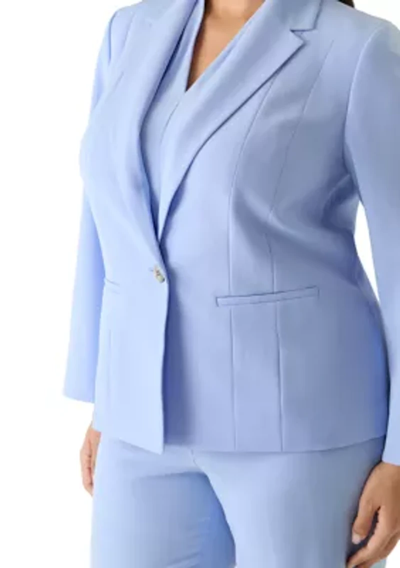 Plus One Button Panel Seamed Jacket