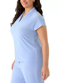 Plus Extended Cap Sleeve Blouse