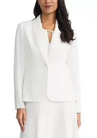 Women's Shawl Collar Pearl Trim Jacket
