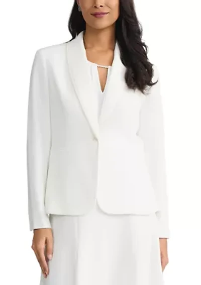 Petite Pearl Trim Shawl Collar Jacket