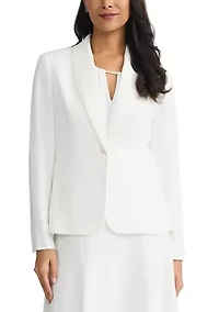 Petite Pearl Trim Shawl Collar Jacket