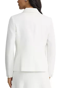 Petite Pearl Trim Shawl Collar Jacket
