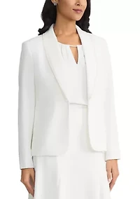 Petite Pearl Trim Shawl Collar Jacket