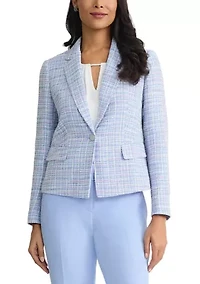 Women's One Button Tweed Blazer