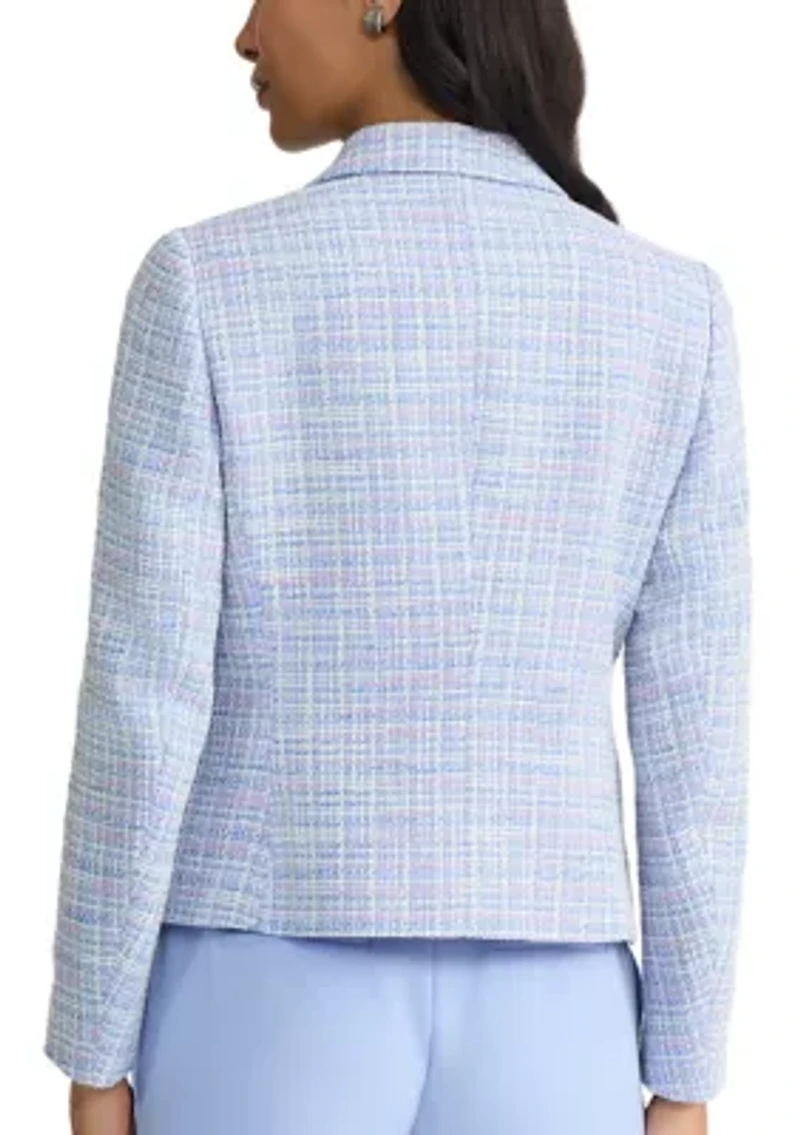 Women's One Button Tweed Blazer