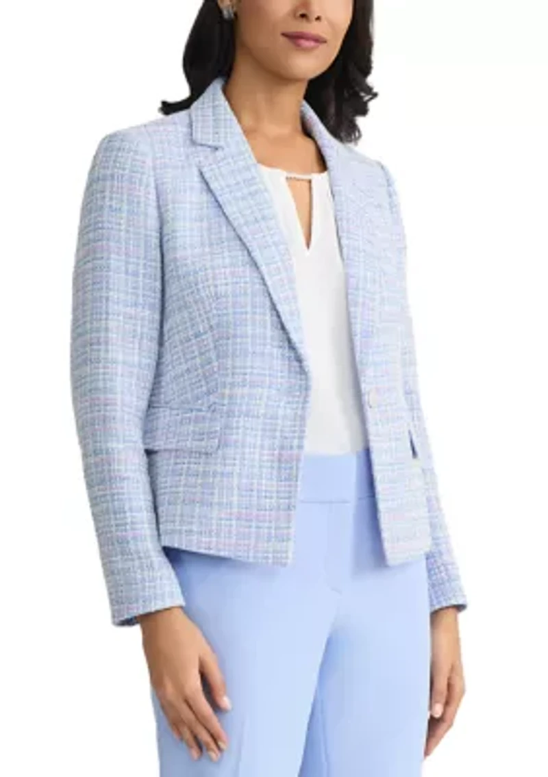 Women's One Button Tweed Blazer