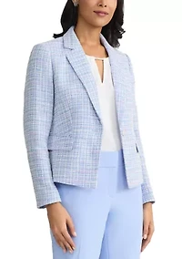 Women's One Button Tweed Blazer