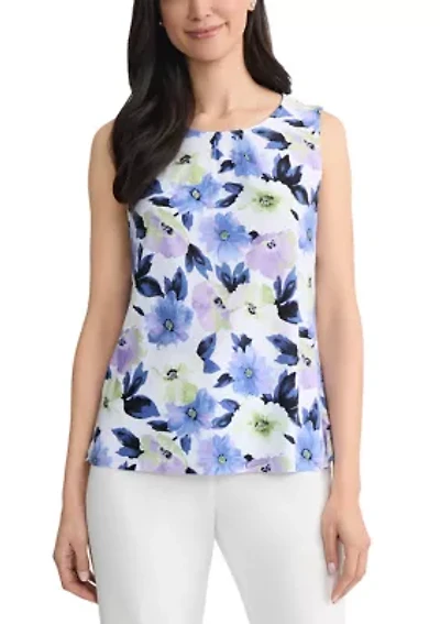 Women's Sleeveless Shirred Neck Top