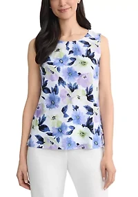 Women's Sleeveless Shirred Neck Top