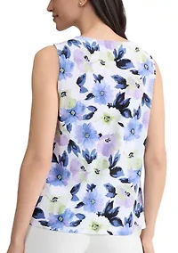 Women's Sleeveless Shirred Neck Top