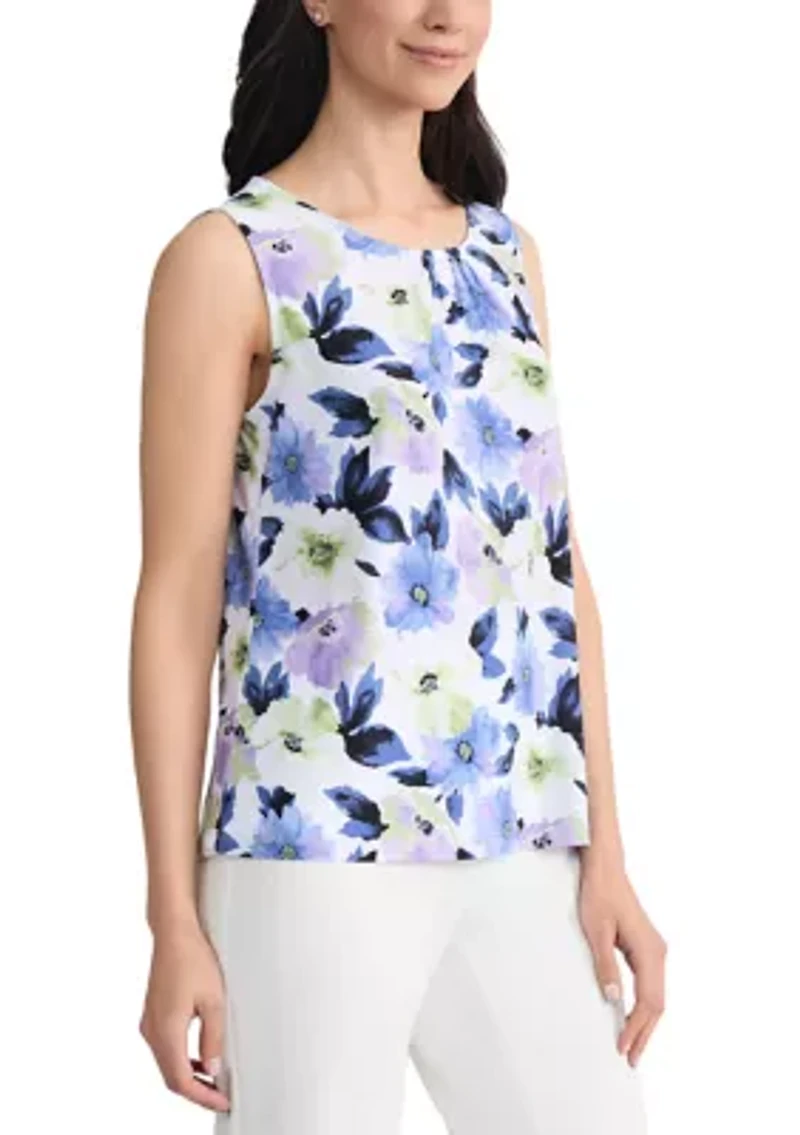 Women's Sleeveless Shirred Neck Top