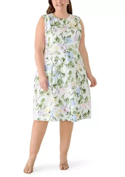 Plus Box Pleat Princess A-Line Dress