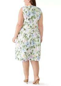 Plus Box Pleat Princess A-Line Dress