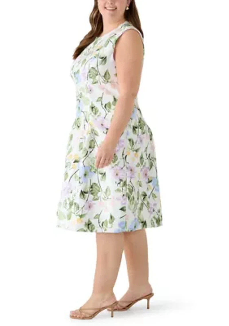 Plus Box Pleat Princess A-Line Dress