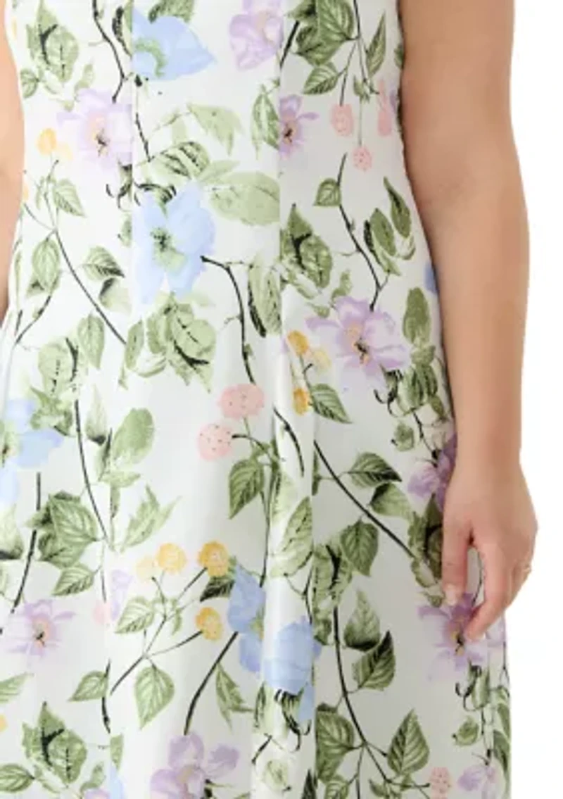 Plus Box Pleat Princess A-Line Dress