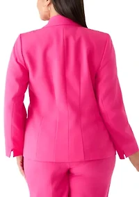 Plus One Button Blazer with Hardware Detail