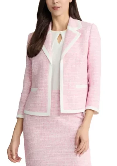 Petite Notch Collar Framed Cardigan