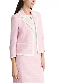 Petite Notch Collar Framed Cardigan