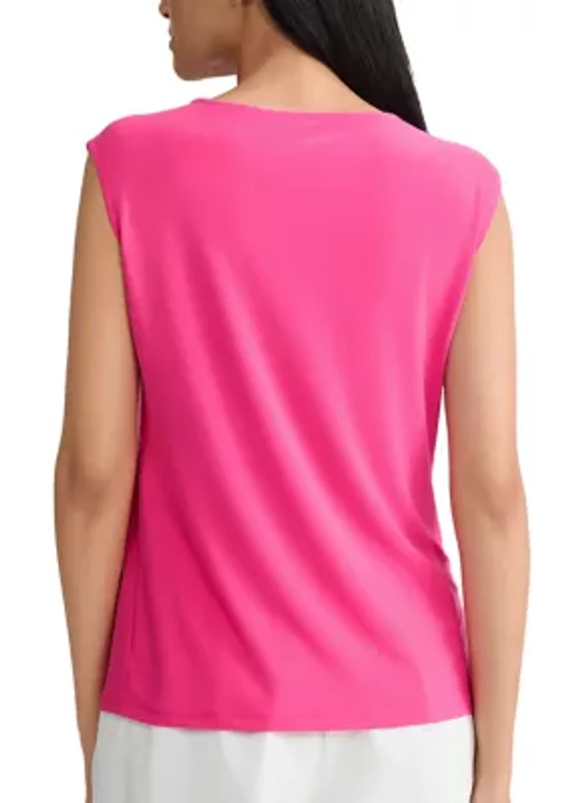 Women's Extended Shoulder Twist Neck Top