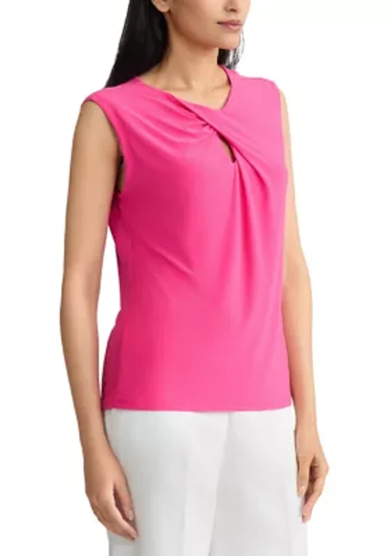 Women's Extended Shoulder Twist Neck Top