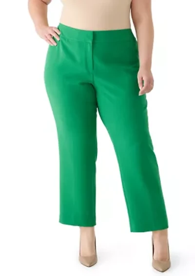 Plus Ava Straight Fly Front Slim Pants