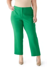 Plus Ava Straight Fly Front Slim Pants