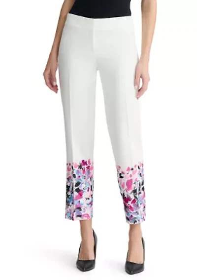 Women's Fly Front Lined Straight Ankle Pants