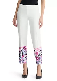 Women's Fly Front Lined Straight Ankle Pants