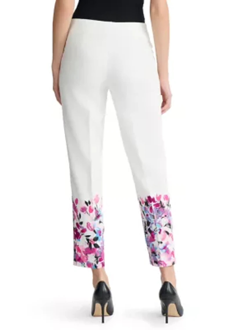 Women's Fly Front Lined Straight Ankle Pants