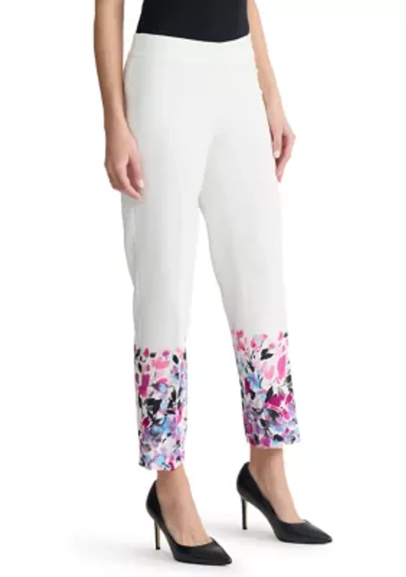 Women's Fly Front Lined Straight Ankle Pants