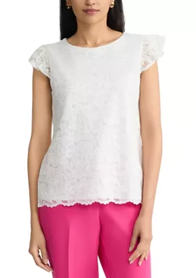 Women's Flutter Sleeve Top