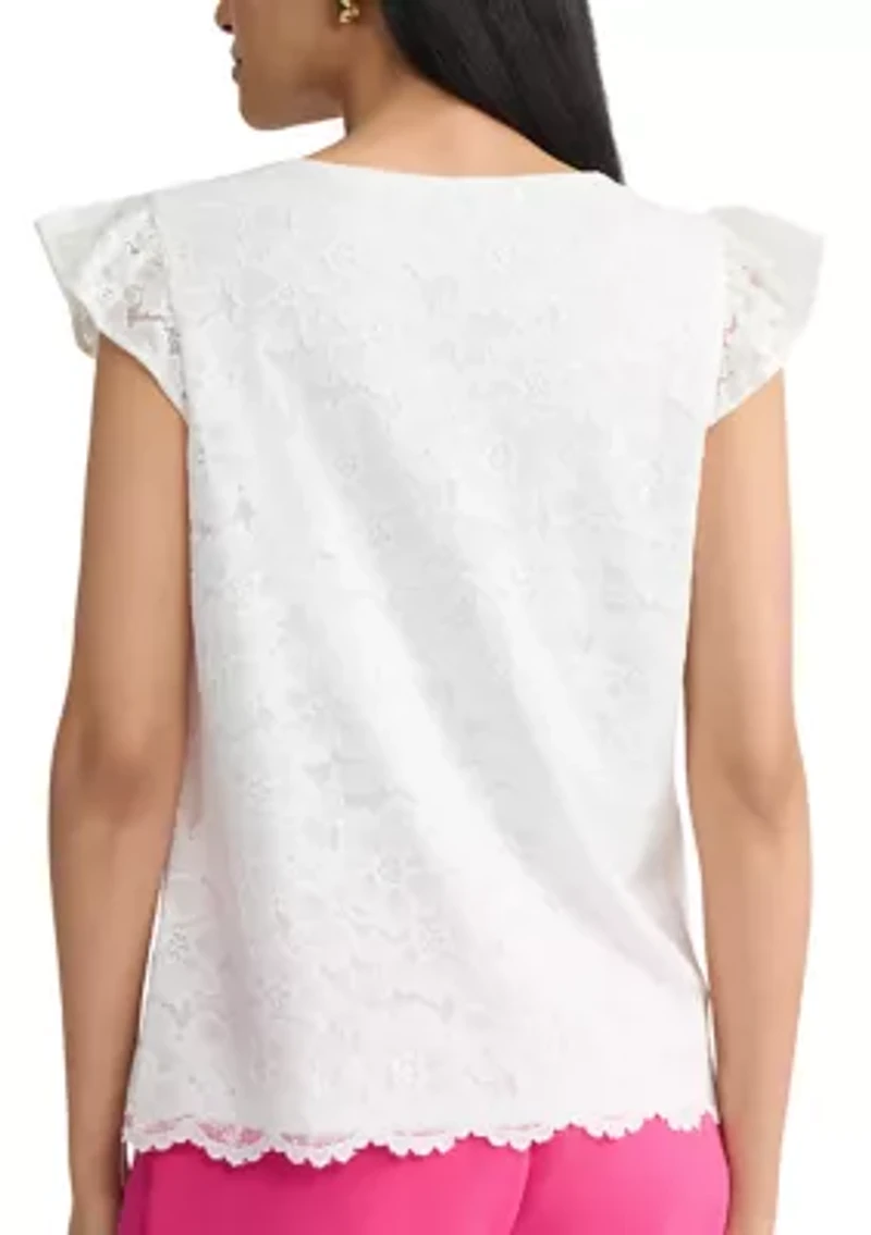 Women's Flutter Sleeve Top