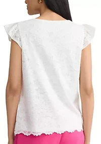 Women's Flutter Sleeve Top