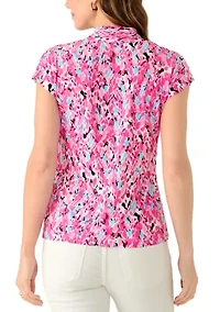 Women's Extended Shoulder Funnel Neck Top